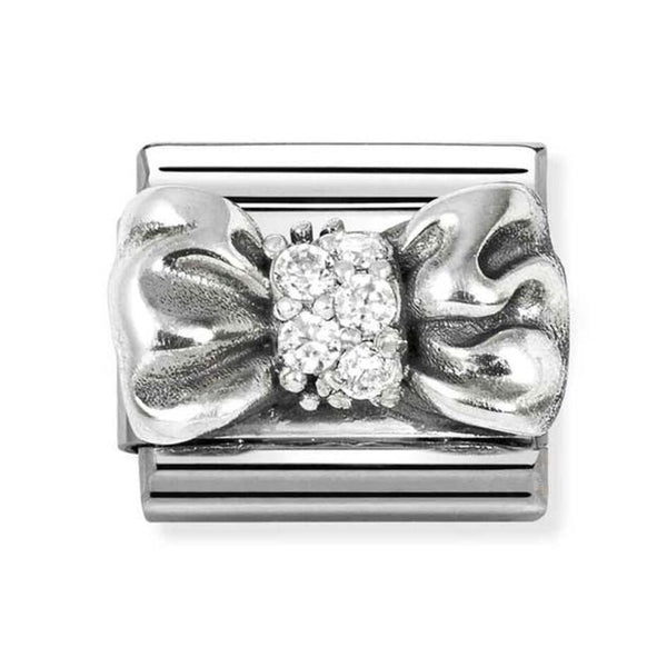 Nomination Composable Classic Link SYMBOLS BOW in Steel, Cubic Zirconia and Silver 925