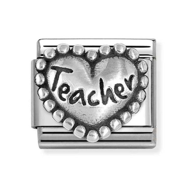 Nomination Composable Classic Oxidized Link Teacher in Stainless Steel and Sterling Silver