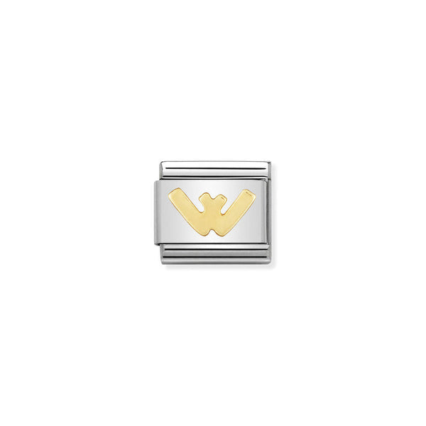 Nomination Composable Classic Link Letter W in 18k gold