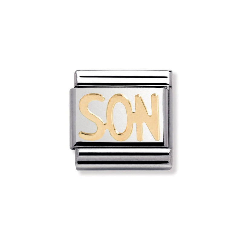 Nomination Composable Classic Link WRITINGS SON in Stainless Steel with 18k Gold