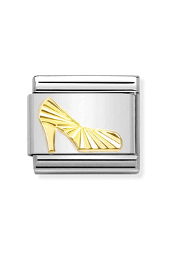 Nomination Composable Classic SYMBOLS DIAMOND-CUT SHOE in Steel and Bonded Yellow Gold
