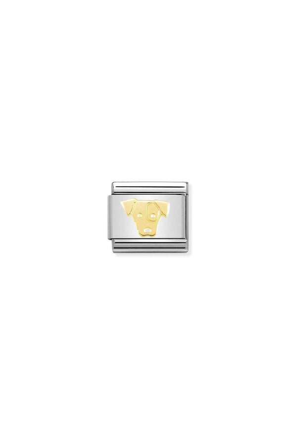 Nomination Composable Classic Link SYMBOLS JACK RUSSEL in Steel & 18k Gold