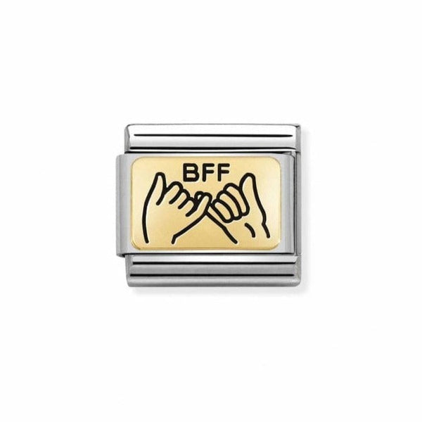 Nomination Composable Classic PLATES in Steel, Enamel and 18k Gold BFF Hands