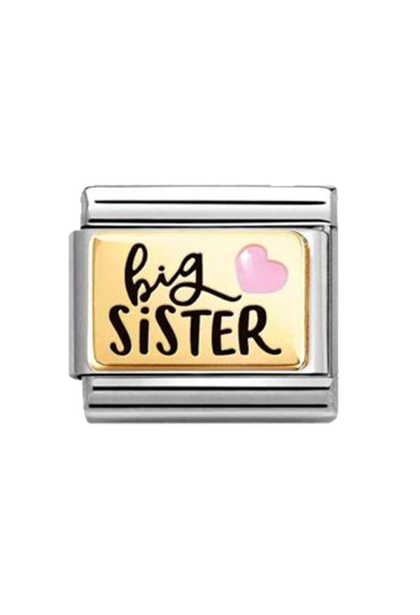 Nomination Composable Classic PLATES BIG SISTER in steel, enamel and 18k gold