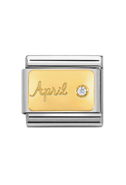 Nomination Composable Classic Link April Diamond in 18k Gold