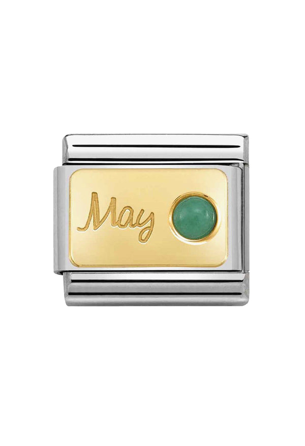 Nomination Composable Classic Link May Emerald in 18k Gold