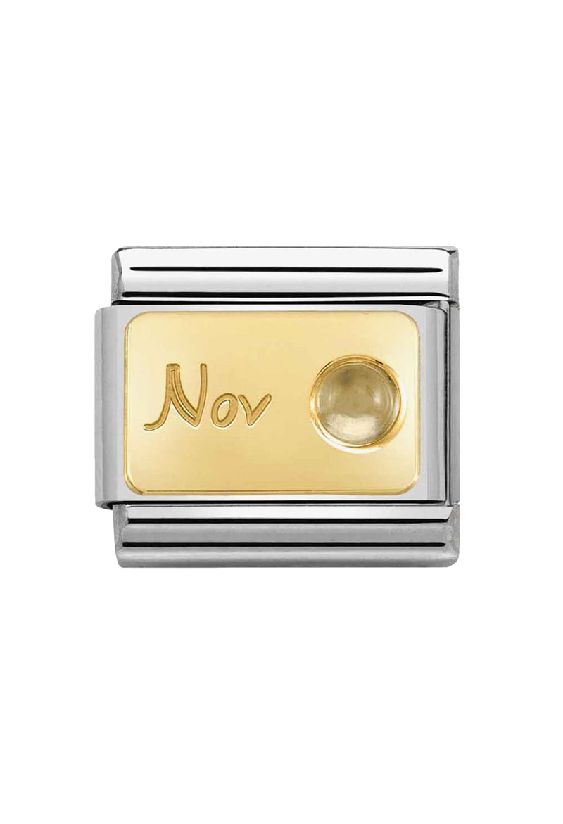 Nomination Composable Classic Link November Citrine in 18k Gold