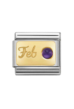 Nomination Composable Classic Link February in 18k Gold