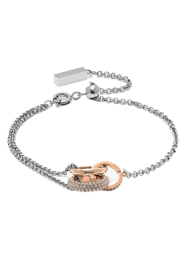 Olivia Burton Crystal Entwine Bracelet Stainless Steel RGP