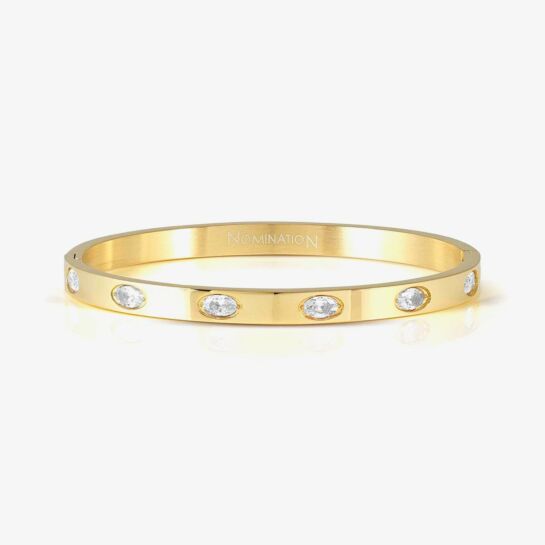 Nomination Pretty Bangles 6 Oval CZ in Stainless Steel Gold Plated