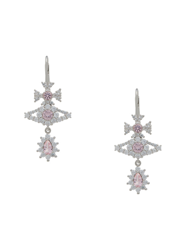 Vivienne Westwood Masha Pink Drop Earrings Platinum Plated