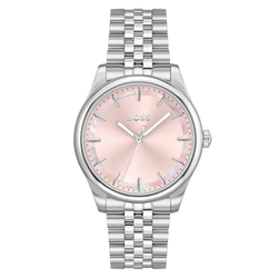 BOSS Ladies Graceful Pink Dial Bracelet Watch Stainless Steel