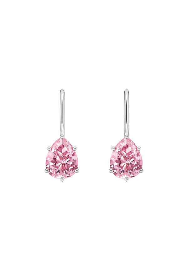 Thomas Sabo Drop Shaped Pink Cubic Zirconia Hook Earrings Sterling Silver