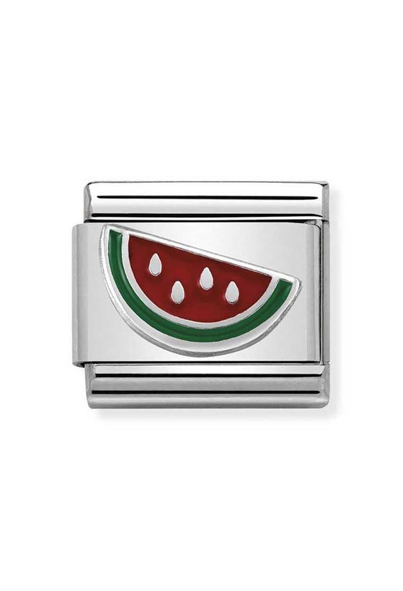 Nomination Composable Classic Link SYMBOLS Watermelon in Stainless Steel Enamel & Silver 925