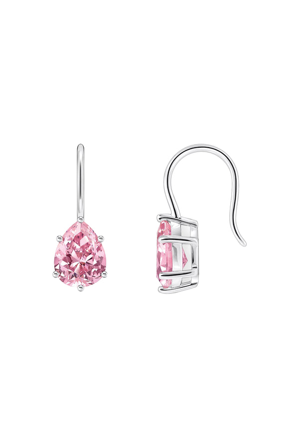 Thomas Sabo Drop Shaped Pink Cubic Zirconia Hook Earrings Sterling Silver