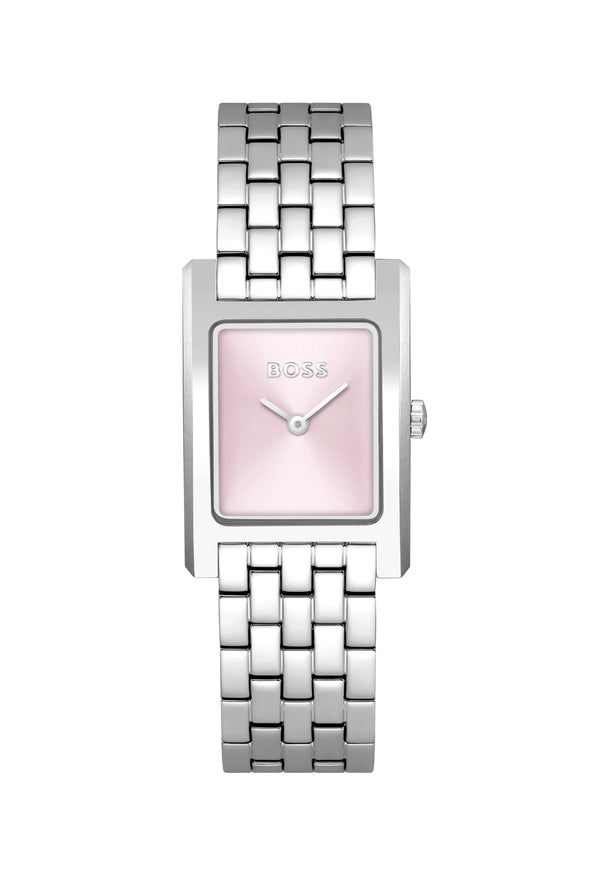 BOSS Ladies Lucy Pink Dial Bracelet Watch Stainless Steel