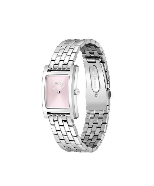 BOSS Ladies Lucy Pink Dial Bracelet Watch Stainless Steel