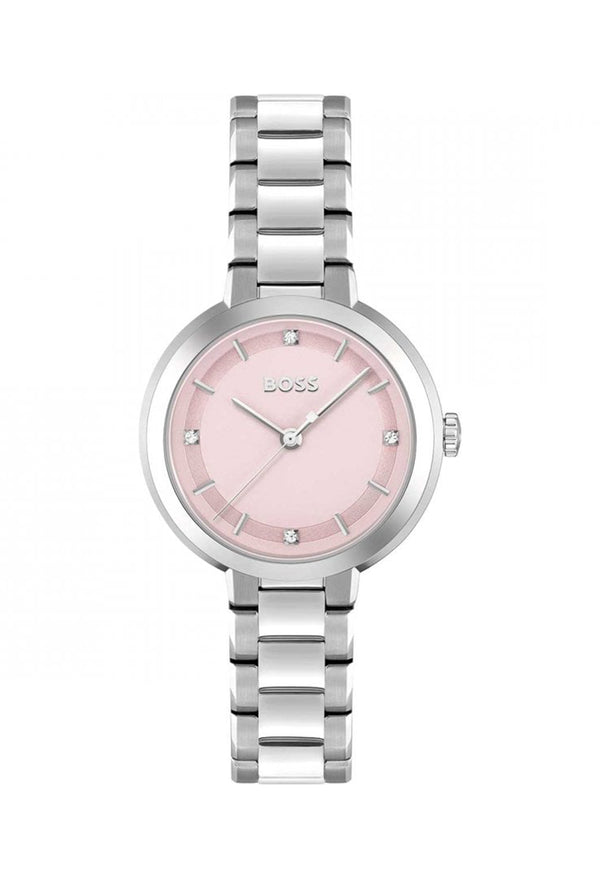 BOSS Ladies Sena Pink Dial Bracelet Watch Stainless Steel