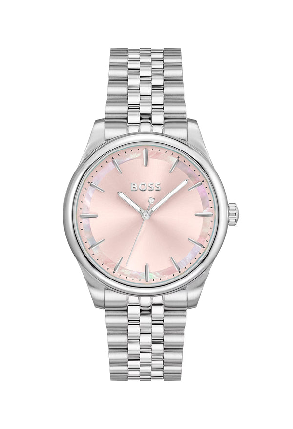 BOSS Ladies Graceful Pink Dial Bracelet Watch Stainless Steel