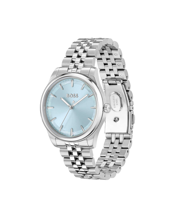 BOSS Ladies Graceful Light Blue Dial Bracelet Watch Stainless Steel