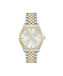 BOSS Ladies Graceful Silver Dial Bracelet Watch Stainless Steel/Gold Plated