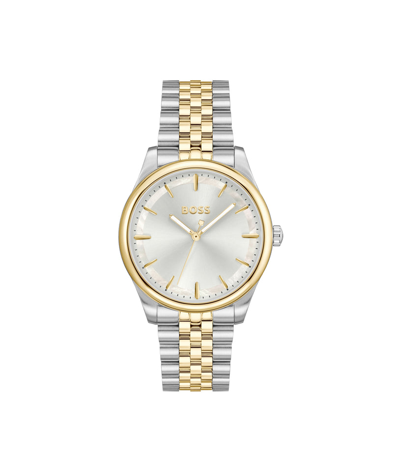 BOSS Ladies Graceful Silver Dial Bracelet Watch Stainless Steel/Gold Plated