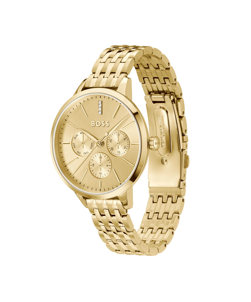 BOSS Ladies Symphony Golden Dial Bracelet Watch Gold  Plated