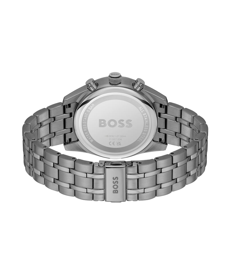 BOSS Mens Skytraveller Grey Dial Bracelet Watch Grey IP