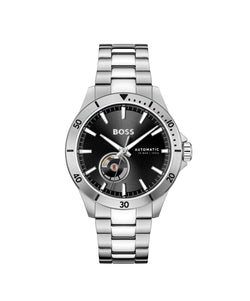 BOSS Mens Troper Automatic Black Dial Bracelet Stainless Steel Watch