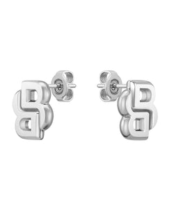 BOSS Double B Stud Earrings in Stainless Steel