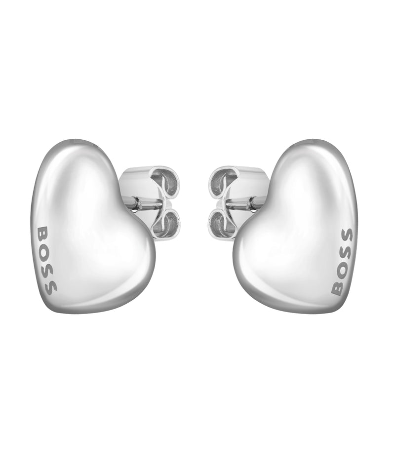 BOSS Honey Heart Stud Earrings in Stainless Steel