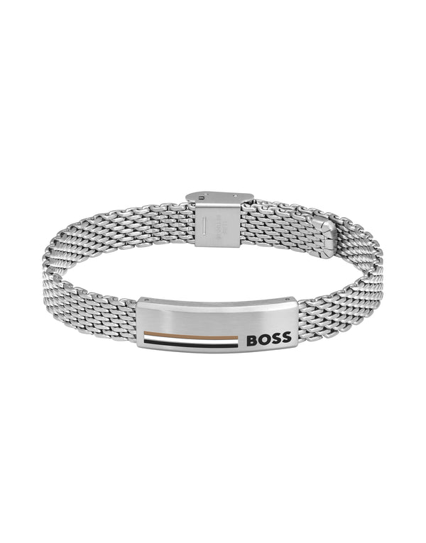 BOSS Mens Alen Mesh Bracelet Stainless Steel