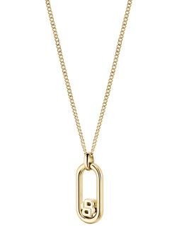 BOSS Double B Pendant in Gold Plated Stainless Steel