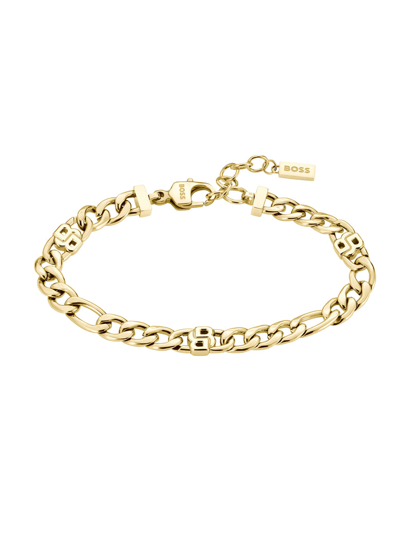 BOSS Double B Bracelet in Gold Plated Stainless Steel