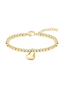 BOSS Honey Beads Heart Bracelet in Gold Plated Stainless Steel *