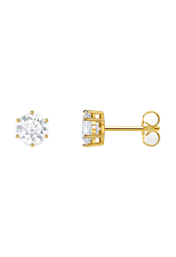 Thomas Sabo Brilliant Cut Cubic Zirconia Stud Earrings Sterling Silver Gold Plated