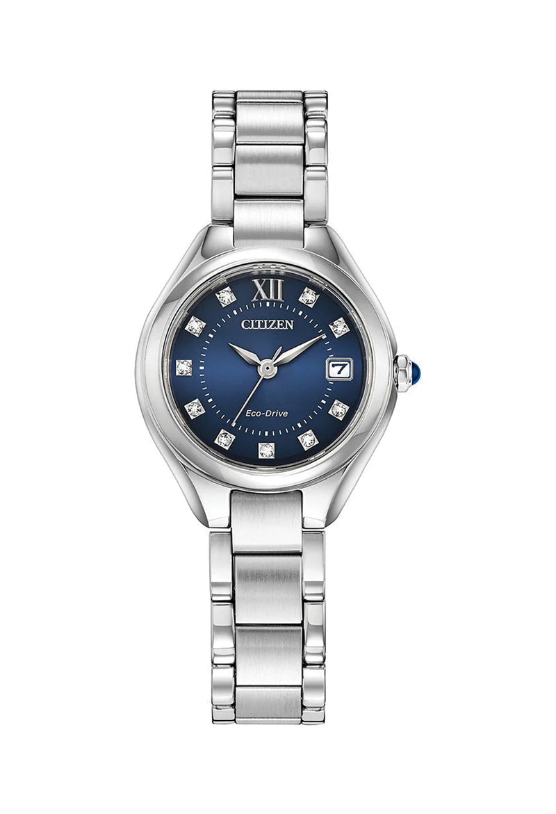 Citizen Ladies Eco-Drive Silhouette Blue Crystal Dial Bracelet Watch