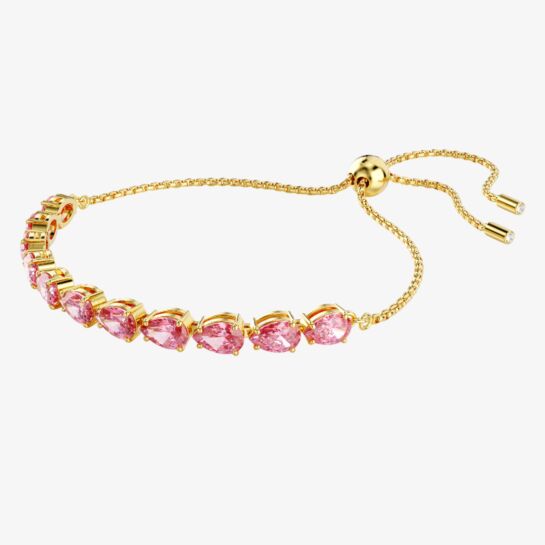 Swarovski Matrix Pink Pear Cut Bracelet in Gold Plated