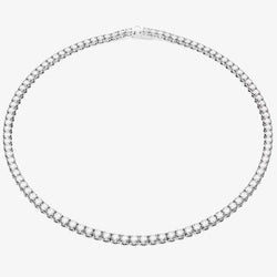 Swarovski Matrix Tennis Necklace Rhodium Plated