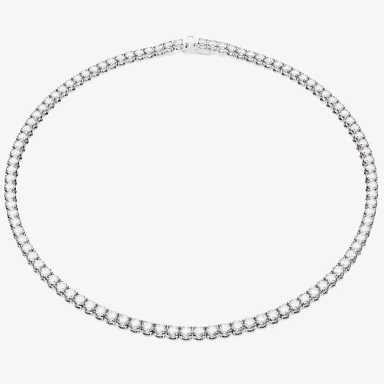 Swarovski Matrix Tennis Necklace Rhodium Plated