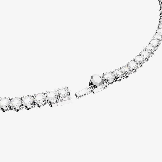 Swarovski Matrix Tennis Necklace Rhodium Plated