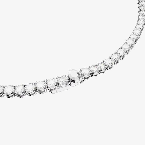 Swarovski Matrix Tennis Necklace Rhodium Plated