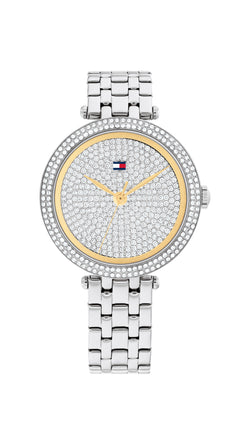 Tommy Hilfiger Ladies Natalie Pave` Crystal Dial Bracelet Watch Stainless Steel