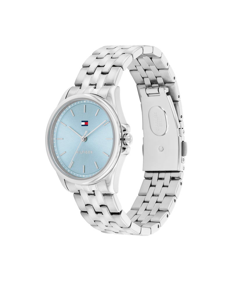 Tommy Hilfiger Ladies Jade Light Blue Dial Bracelet Watch Stainless Steel