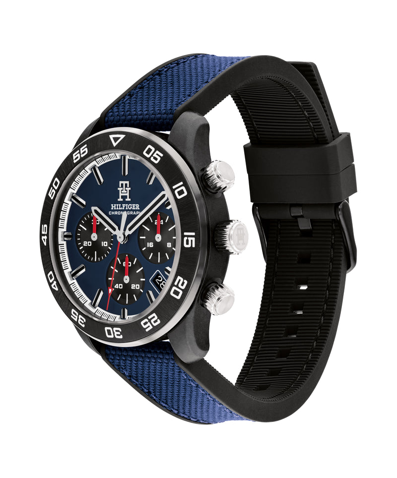 Tommy Hilfiger Mens TH85 Blue Chronograph Dial Strap Watch