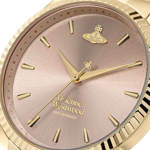 Vivienne Westwood Ladies Seymour Brushed Rose Dial Watch Gold Plated