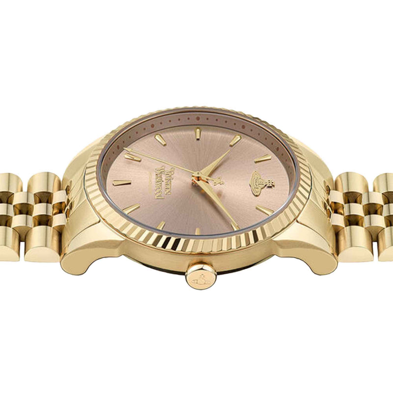 Vivienne Westwood Ladies Seymour Brushed Rose Dial Watch Gold Plated