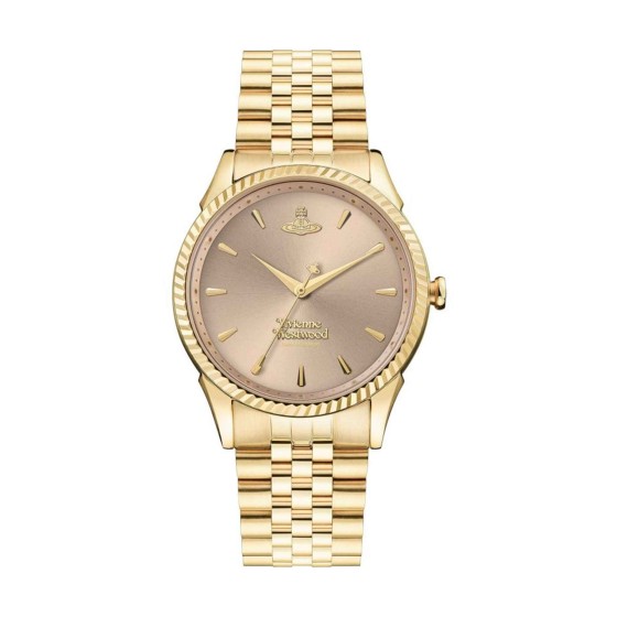 Vivienne Westwood Ladies Seymour Brushed Rose Dial Watch Gold Plated