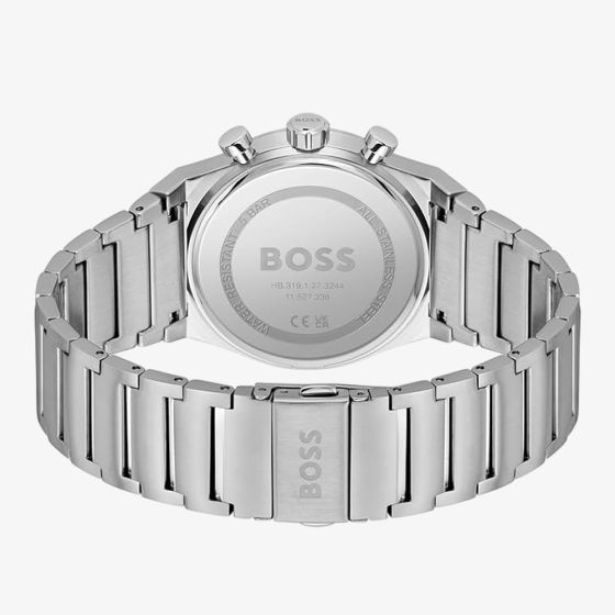 BOSS Mens Candor Chronograph Green Dial Bracelet Watch Stainless Steel