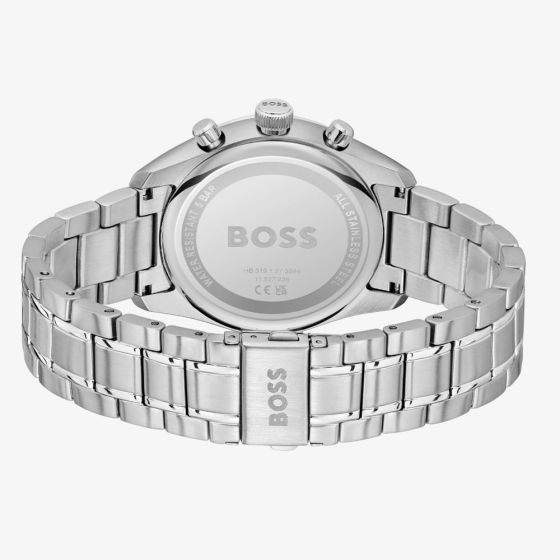 BOSS Mens Grand Prix Black Chronograph Dial Bracelet Watch Stainless Steel